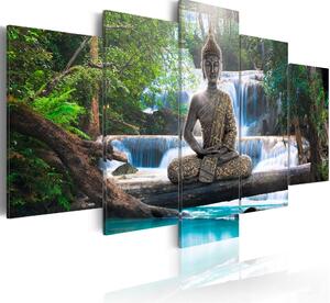 Quadro - Buddha e Cascata 200X100Cm Erroi