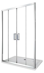 Porta Parete Doccia 130 cm 2 ante Scorrevoli in Cristallo trasparente 6mm H190 Four