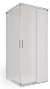 Box Doccia Angolare 2 Ante Scorrevoli in Cristallo Acidato 6mm H195 Bonussi Sofie 80x80 cm