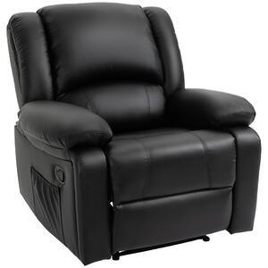 Poltrona Relax Reclinabile Manuale 100x89x100 cm in in Similpelle Nero