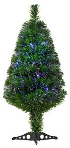 Albero di Natale Artificiale 90 cm 90 Rami in PVC e Fibra Ottica Verde