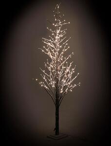 Albero di Natale Luminoso con 306 Led Luce Calda 24x24xH210cm Marrone Innevato