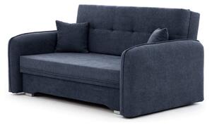 Divano blu scuro allungabile/con contenitore e rivestimento in ciniglia 155 cm Laine – ELTAP