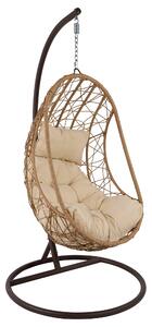 Amaca Dondolina da Giardino Ø105x195 cm in Wicker Beige