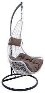 Amaca Dondolina da Giardino Ø85x195 cm in Wicker Bianco