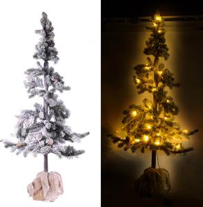 Albero di Natale Luminoso con LED e Pigne in PVC H143cm Juta Verde Innevato