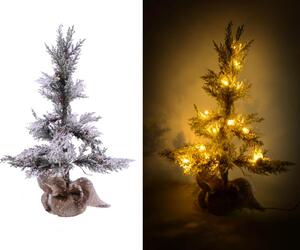 Albero di Natale Luminoso con LED e Pigne in PVC H170cm Juta Verde Innevato