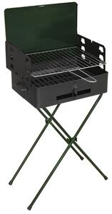 Barbecue a Carbone Carbonella Portatile 42x31x77 cm Nero e Verde