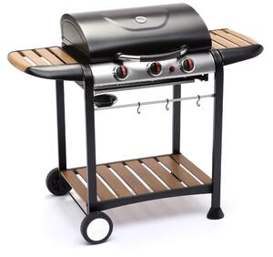Barbecue a Gas GPL 3 Fuochi 122x57x98 cm in Acciaio Nero