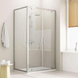 Box Doccia Angolare 70x80 cm 2 Ante Battenti in Cristallo Trasparente 6mm H198 Fosterberg Aalborg Duo