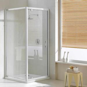 Box Doccia Angolare 75x75 cm 1 Anta Battente in Cristallo Trasparente 6mm H198 Fosterberg Aalborg Duo