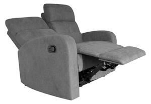 Divano 2 Posti Recliner con Poggiapiedi 130x85x100 cm in Tessuto Grigio