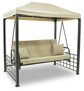 Dondolo Letto 3 Posti con Copertura a Gazebo Beige