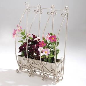 Fioriera Pensile da Balcone in Ferro Colore Avorio Flower House