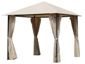 Gazebo da Giardino 3x3m in Metallo e Poliestere Beige