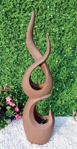 Fontana da Giardino 38x28x150 cm 25 Litri in Poliroccia con LED e Pompa Marrone