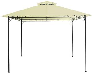 Gazebo da Giardino 3x3m in Acciaio e Poliestere Ecrù