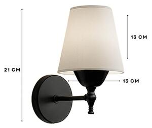 Lampada da parete ASPARAGUS 1xE27/40W/230V nero/crema