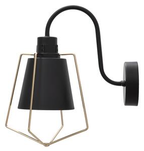 Lampada da Muro Elegant -D- 18x28x28 cm in Ferro Nero e Oro