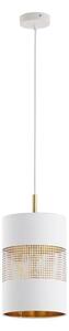 Lampadario LED a cavo BOGART 1xE27/15W/230V bianco/oro