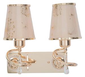 Lampada da Muro Glam Ring Doppia 32x18x27 cm in Ferro e Plastica Oro