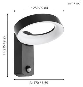 Eglo 97308 - Applique a LED da esterno con sensore PERNATE LED/11W/230V IP44