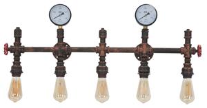 Lampada da Muro Industry 5 Luci 86x9x32 cm in Ferro Nero