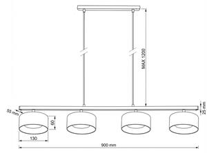 Brilagi - LED Lampadario sospeso su cavo AURA LUX 4xGX53/30W/230V nero/oro
