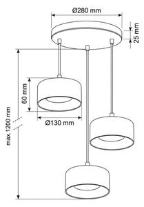 Brilagi - LED Lampada a sospensione con cavo AURA LUX 3xGX53/30W/230V nero/oro