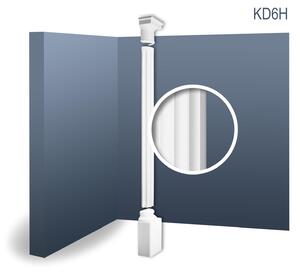 Orac Decor Kd6H Luxxus Mezza Colonna Set completo Colonna in stucco classica antica a rilievo Decorazione murale Bianco | 2,87 metri