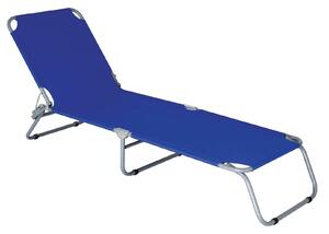 Lettino Prendisole da Giardino 190x57x24 cm in Alluminio Blu