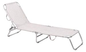 Lettino Prendisole Pieghevole da Giardino 190x57x27 cm in Alluminio e Textilene Grigio Melange