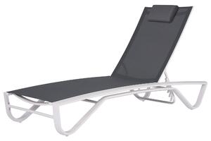 Lettino Prendisole da Giardino 190/175x69,5x32,5/98 cm in Alluminio e Textilene Grigio