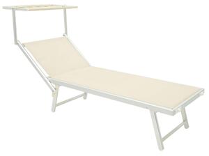 Lettino Prendisole da Giardino 189x61x38 cm in Alluminio e Textilene Simba Taupe