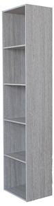 Libreria 5 Ripiani 40x30x172 cm in Legno Grigio Rovere