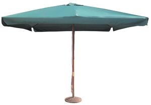 Ombrellone da Giardino 3x3 m Palo Ø48 mm in Legno e Poliestere Verde