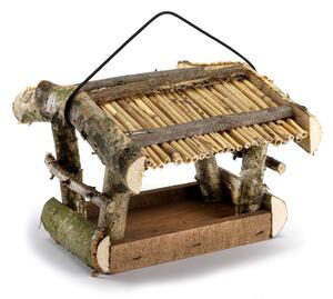 Mangiatoia per Uccellini 22x22xh17 cm in Legno FSC Naturale