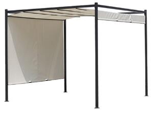 Pergola da Giardino 3x3m in Acciaio e Poliestere Beige