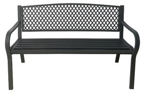Panchina da Giardino 124x79x62 cm in Ferro Battuto Grigio