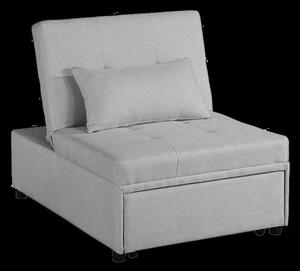 Poltrona Letto Singolo Trasformabile 80x113x45 cm in Tessuto Grigio