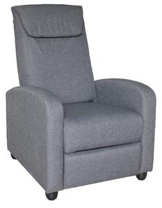 Poltrona Relax Reclinabile Manuale a Spinta 75x65x101 cm in Tessuto Grigia