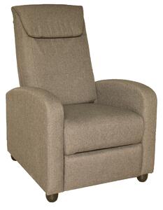 Poltrona Relax Reclinabile Manuale a Spinta 75x65x101 cm in Tessuto Beige