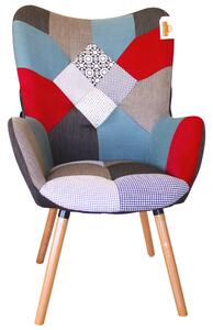 Poltrona Relax da Interno 71x68x108 cm in Tessuto Patchwork