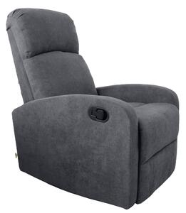 Poltrona Relax Reclinabile Manuale 75x65x101 cm in Tessuto Grigia