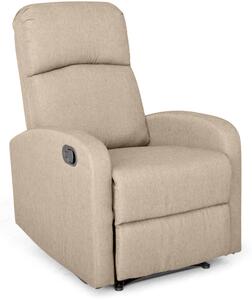 Poltrona Relax Reclinabile Manuale 75x65x101 cm in Tessuto Beige