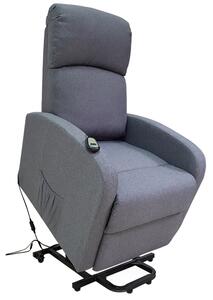 Poltrona Alzapersona Elettrica 1 Motore 65x75x101 cm in Tessuto Grigia