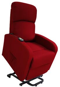 Poltrona Alzapersona Elettrica 1 Motore 65x75x101 cm in Tessuto Rossa