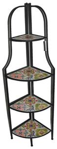Portapiante ad Angolo 4 Ripiani da Giardino 30x41x131 cm in Metallo con Mosaico