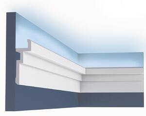 Cornice a soffitto Orac Decor CX196 MODERN U-STEPS Striscia decorativa Striscia decorativa Illuminazione indiretta stile moderno colore bianco 2 m