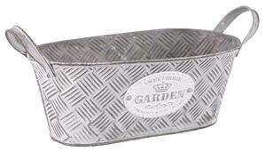 Portavaso Ovale 25x13x10 cm in Metallo Grigio
